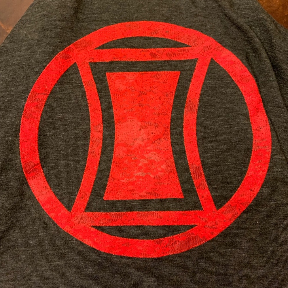 Black Widow Marvel floral lace cardigan